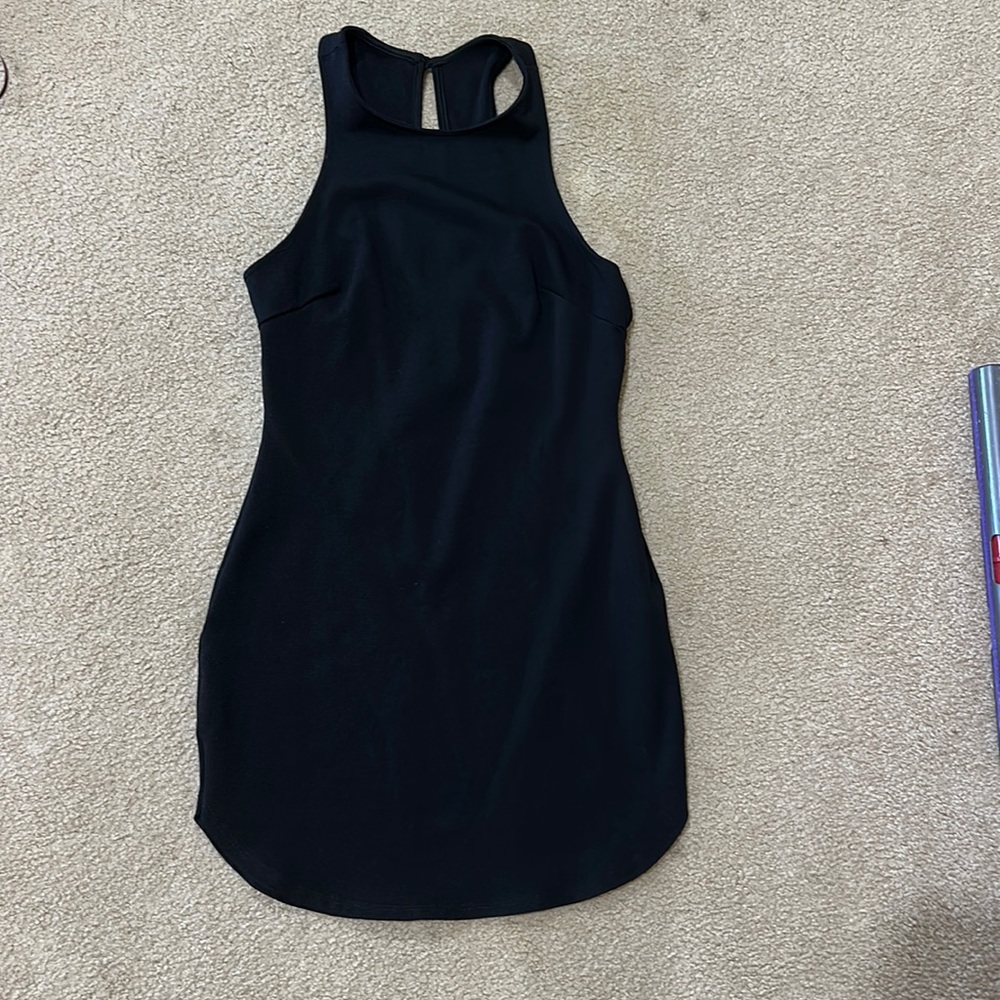 Tight black mini dress